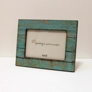4x6 Wood Photo Frame Weathered Rustic Turquoise